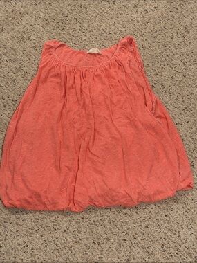 Coral Sleeveless Gathered Hem Tank